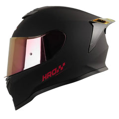 Casco Hro 506Sp Solid Negro Rojo VIsor Revo Rojo