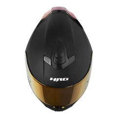 Casco Hro 506Sp Solid Negro Rojo VIsor Revo Rojo