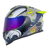 Casco Hro 506Sp Strokes Arena Azul Oscuro Visor Iridium Azul