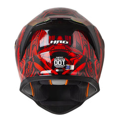 Casco Hro 506Sp Tribal Negro Rojo Visor Iridium Rojo