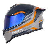 Casco Hro 506Sp Vito Arena Naranja Visor Iridium Azul