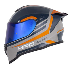 Casco Hro 506Sp Vito Arena Naranja Visor Iridium Azul