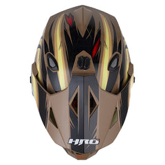 Casco Hro Mx-330Dv Attack Arena Oscuro Amarillo Visor Iridium Rojo