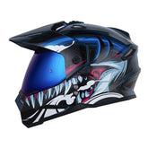 Casco Hro Mx-330Dv Attack Azul Oscuro Azul Visor Iridium Azul
