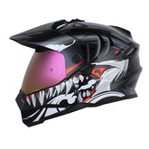 Casco Hro Mx-330Dv Attack Gris Oscuro Gris Visor Iridium Rojo