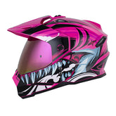 Casco Hro Mx-330Dv Attack Morado Oscuro Fucsia Visor Iridium Morado
