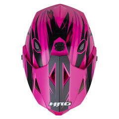 Casco Hro Mx-330Dv Attack Morado Oscuro Fucsia Visor Iridium Morado