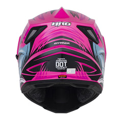 Casco Hro Mx-330Dv Attack Morado Oscuro Fucsia Visor Iridium Morado
