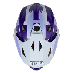 Casco Hro Mx-330Dv Glitch Morado Azul Claro Visor Iridium Morado