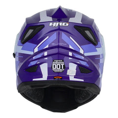 Casco Hro Mx-330Dv Glitch Morado Azul Claro Visor Iridium Morado