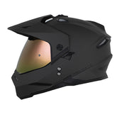 Casco Hro Mx-330Dv Solid Gris Oscuro Negro Visor Iridium Rojo