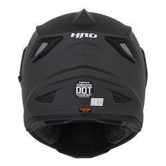 Casco Hro Mx-330Dv Solid Gris Oscuro Negro Visor Iridium Rojo