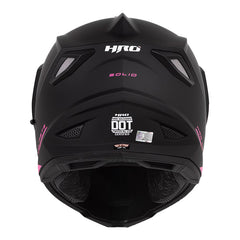 Casco Hro Mx-330Dv Solid Negro Fucsia Visor Iridium Morado