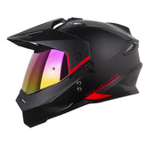 Casco Hro Mx-330Dv Solid Negro Rojo Visor Iridium Rojo