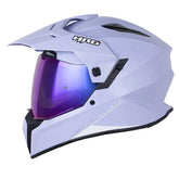 Casco Hro Mx-340 Solid Morado Claro Blanco Visor Iridium Morado