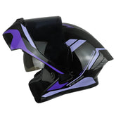 Casco ICH 3120 Mixamo Negro Morado Visor Smoke