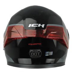 Casco ICH 3120 Mixamo Negro Rojo Visor Transparente