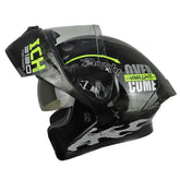 Casco ICH 3120 Randome Negro Amarillo Neón Visor Transparente