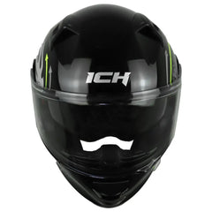 Casco ICH 3120 Randome Negro Amarillo Neón Visor Transparente