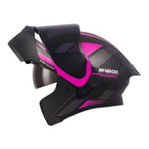 Casco Ich 3120 Ordanox Negro Fucsia Blanco