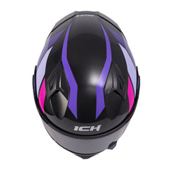 Casco Ich 3120 Ordanox Negro Morado Fucsia