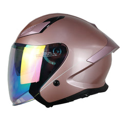 Casco Idx Titan Retro Rosa Dorado