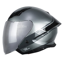 Casco Idx Titan Retro Silver Negro Titanio