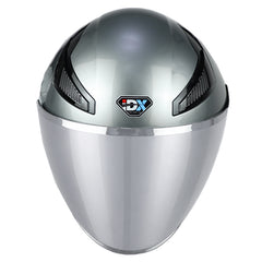 Casco Idx Titan Retro Silver Negro Titanio