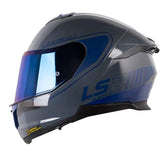 Casco Ls2 FF808 Stream II Hitech Gris Azul Visor Iridium Azul