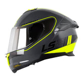 Casco Ls2 FF808 Stream II Hitech Gris Oscuro Amarillo Visor Iridium Silver