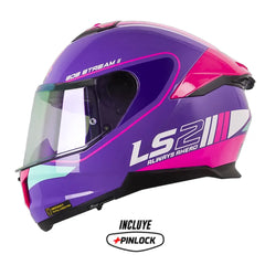 Casco Ls2 FF808 Stream II Hitech Morado Fucsia Visor Revo Morado