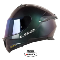 Casco Ls2 FF808 Stream II Solid Camaleón Visor Iridium Azul