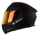 Casco Ls2 FF808 Stream II Solid Negro Visor Iridium Rojo
