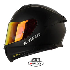 Casco Ls2 FF808 Stream II Solid Negro Visor Iridium Rojo