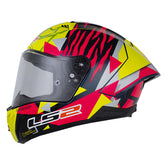 Casco Ls2 Ff805 Thunder Gp Aero Aldeguer Amarillo Neon Fucsia Visor Smoke