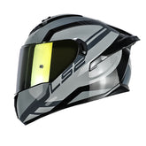 Casco Ls2 Ff806 Blure Gris Negro Visor Iridium Dorado