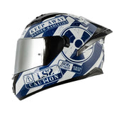 Casco Ls2 Ff806 Fusion Caution Gris Azul Visor Iridium Silver