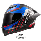 Casco Ls2 Ff807 Dragon Trax Azul Rojo