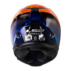 Casco Ls2 Ff808 Moonwalk Naranja Negro Visor Iridium Azul