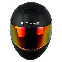 Casco Ls2 FF808 Stream II Solid Negro Visor Iridium Rojo