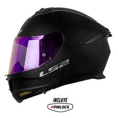Casco Ls2 Ff808 Stream II Solid Negro Visor Revo Morado