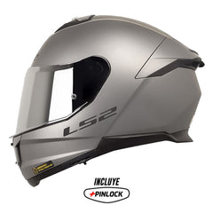 Casco Ls2 Ff808 Stream II Solid Titanio Visor Iridium Silver