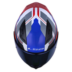 Casco Ls2 Ff810 Fokus Blanco Perlado Rojo Visor Iridium Azul