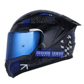 Casco Ls2 Ff810 History Gris Oscuro Azul Visor Iridium Azul