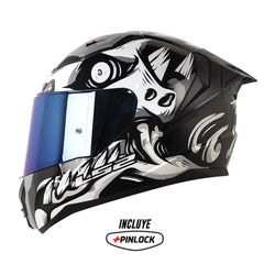 Casco Ls2 Ff810 X-Kull Negro Gris Visor Iridium Azul