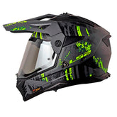 Casco Ls2 Mx-702 Crazy Negro Amarillo Visor Iridium Silver