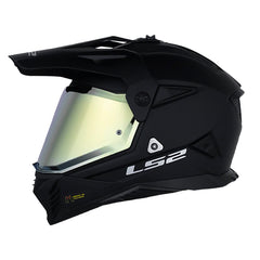 Casco Ls2 Mx-702 Solid Negro Visor Iridium Dorado