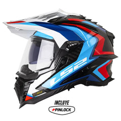 Casco Ls2 Mx701 Explorer Carbon Frontier II Blanco Azul
