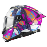 Casco Mt Thunder 4 R Sv Pipen C8 Blanco Fucsia Azul