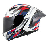 Casco Nolan N606 Sport Corsa (355) Blanco Azul Rojo Visor Smoke